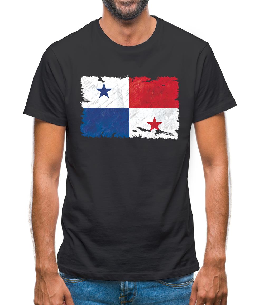 Panama Grunge Style Flag Mens T-Shirt Panama Grunge Style Flag Mens T-Shirt