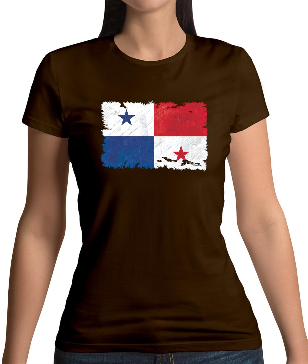 Panama Grunge Style Flag Womens T-Shirt Panama Grunge Style Flag Womens T-Shirt