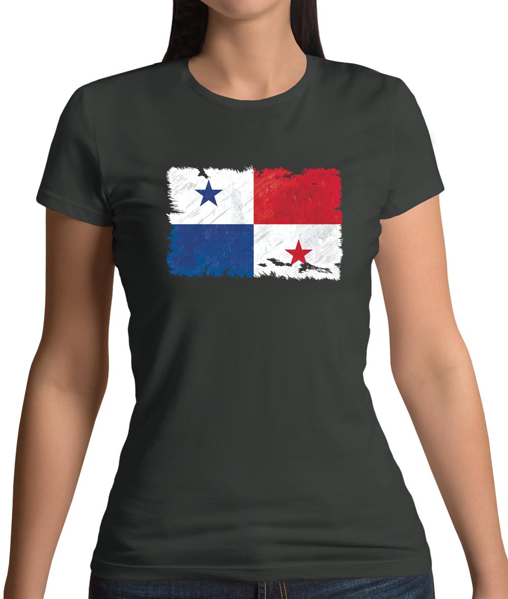 Panama Grunge Style Flag Womens T-Shirt Panama Grunge Style Flag Womens T-Shirt