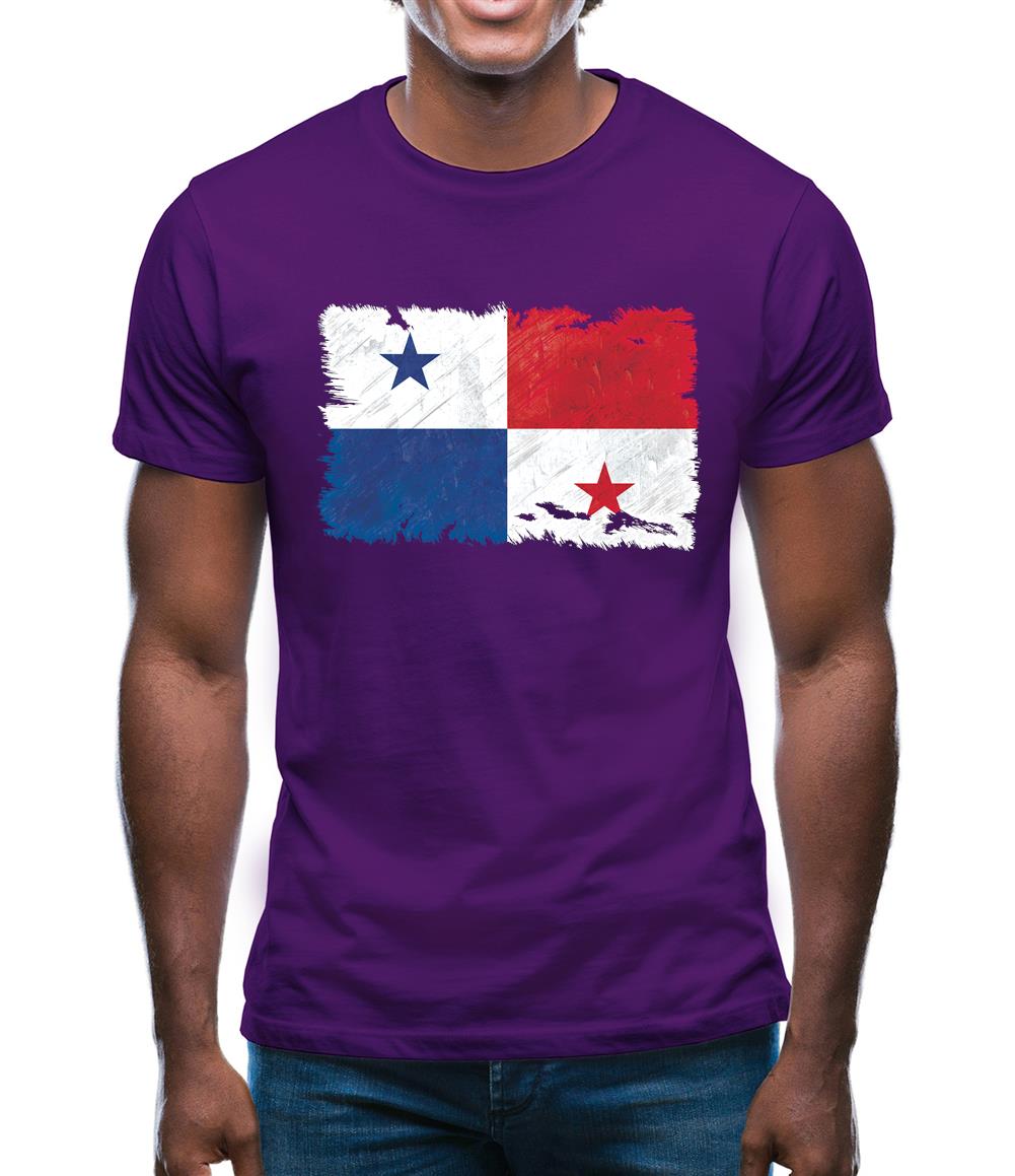 Panama Grunge Style Flag Mens T-Shirt Panama Grunge Style Flag Mens T-Shirt