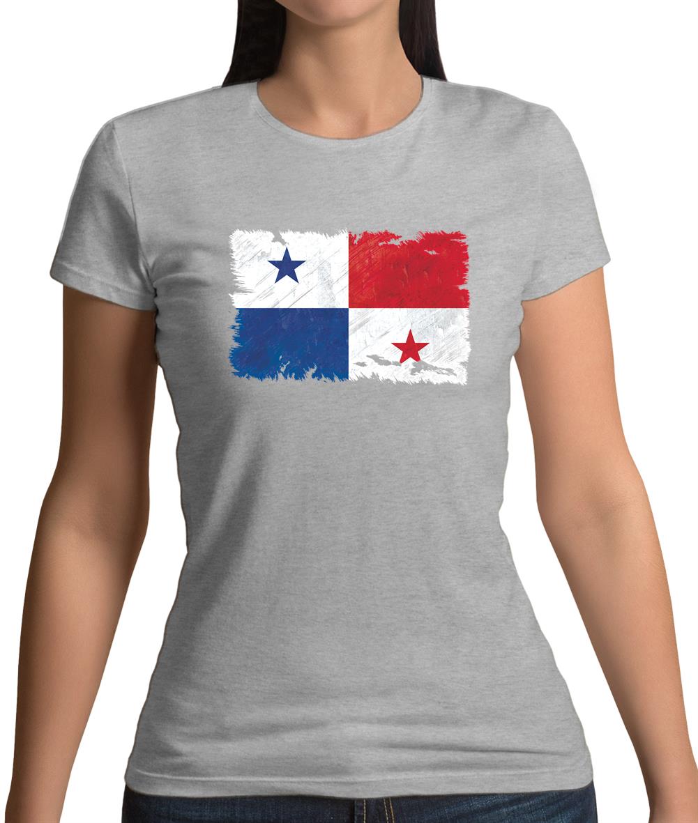 Panama Grunge Style Flag Womens T-Shirt Panama Grunge Style Flag Womens T-Shirt