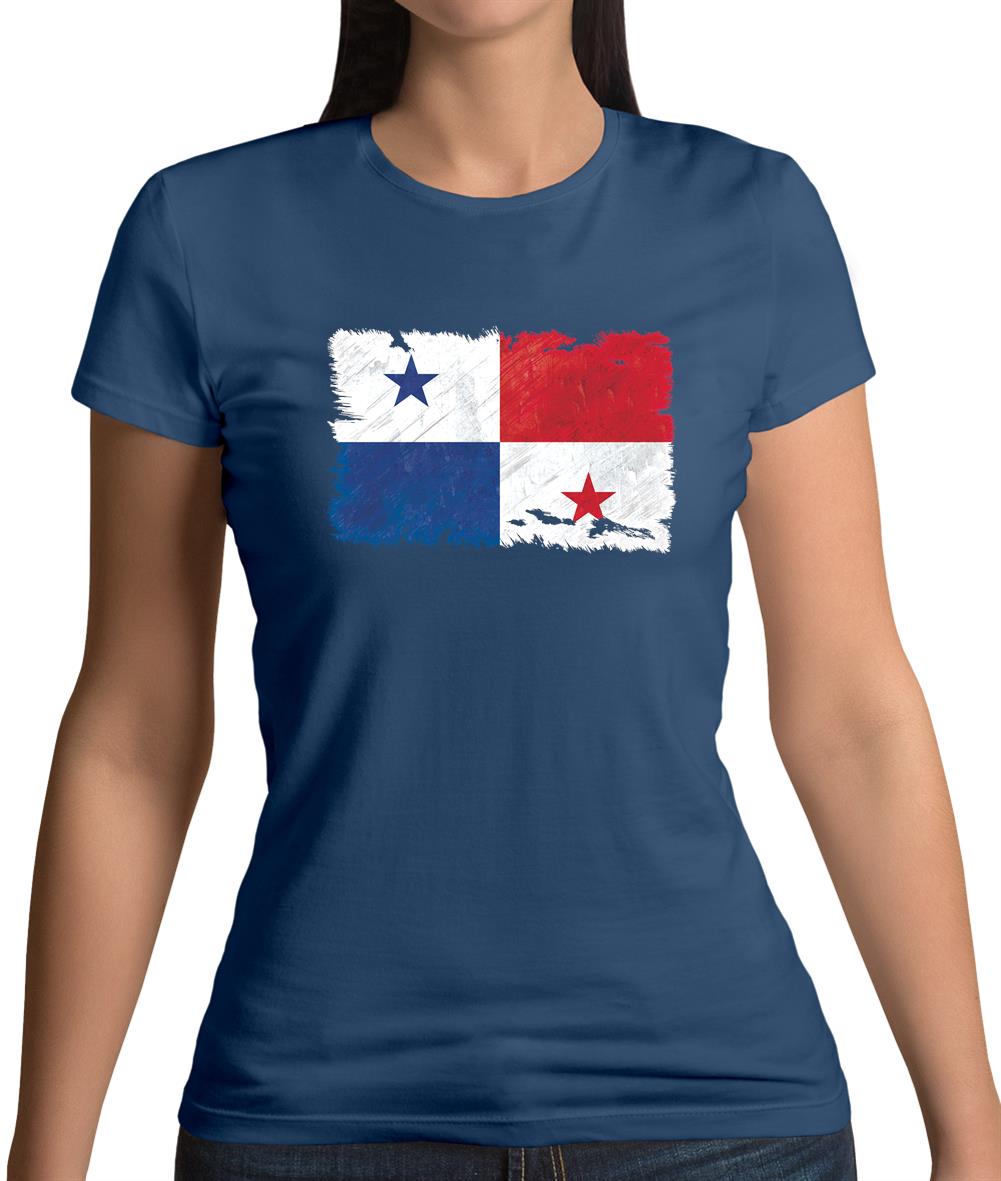 Panama Grunge Style Flag Womens T-Shirt Panama Grunge Style Flag Womens T-Shirt