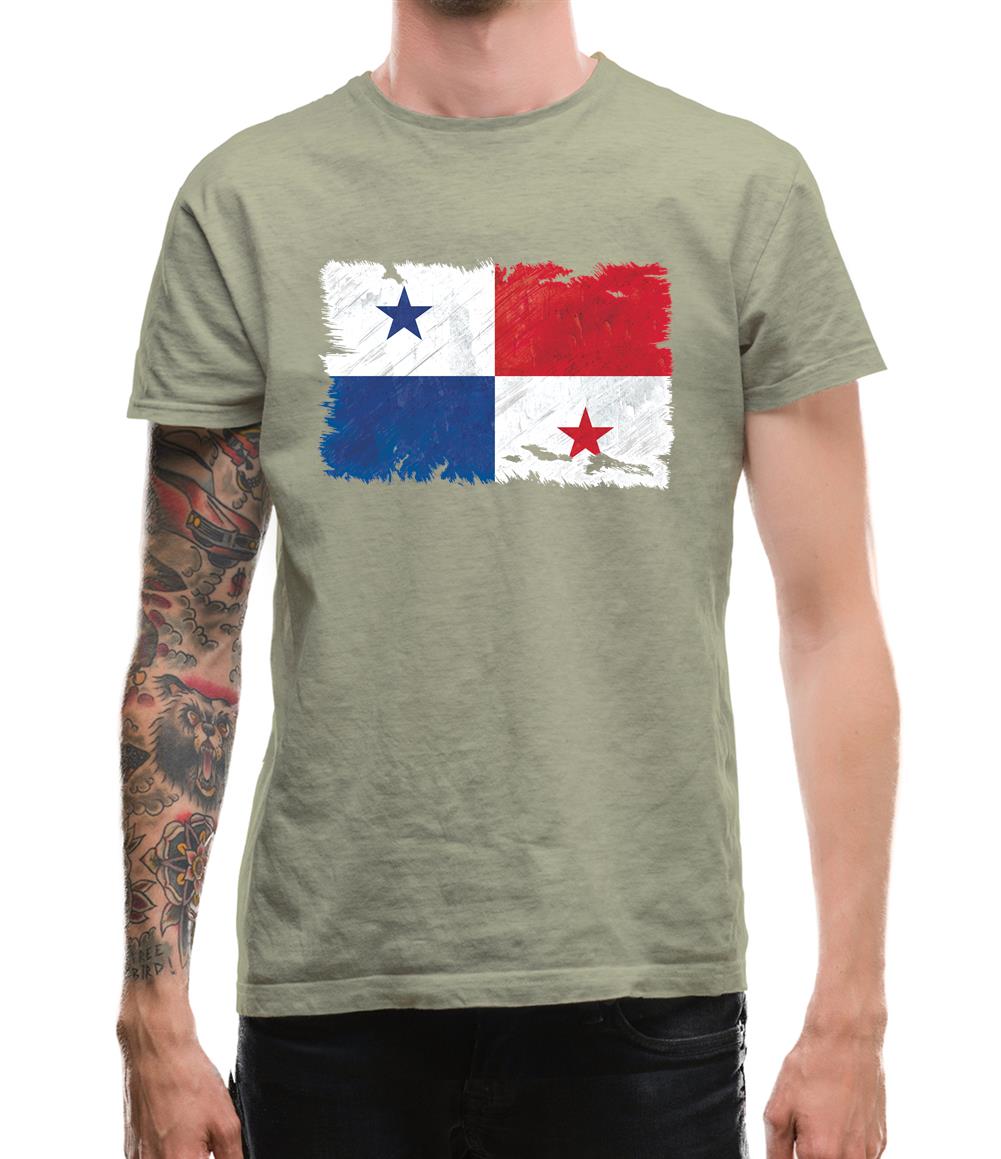 Panama Grunge Style Flag Mens T-Shirt Panama Grunge Style Flag Mens T-Shirt