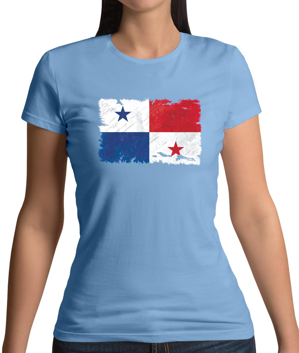 Panama Grunge Style Flag Womens T-Shirt Panama Grunge Style Flag Womens T-Shirt