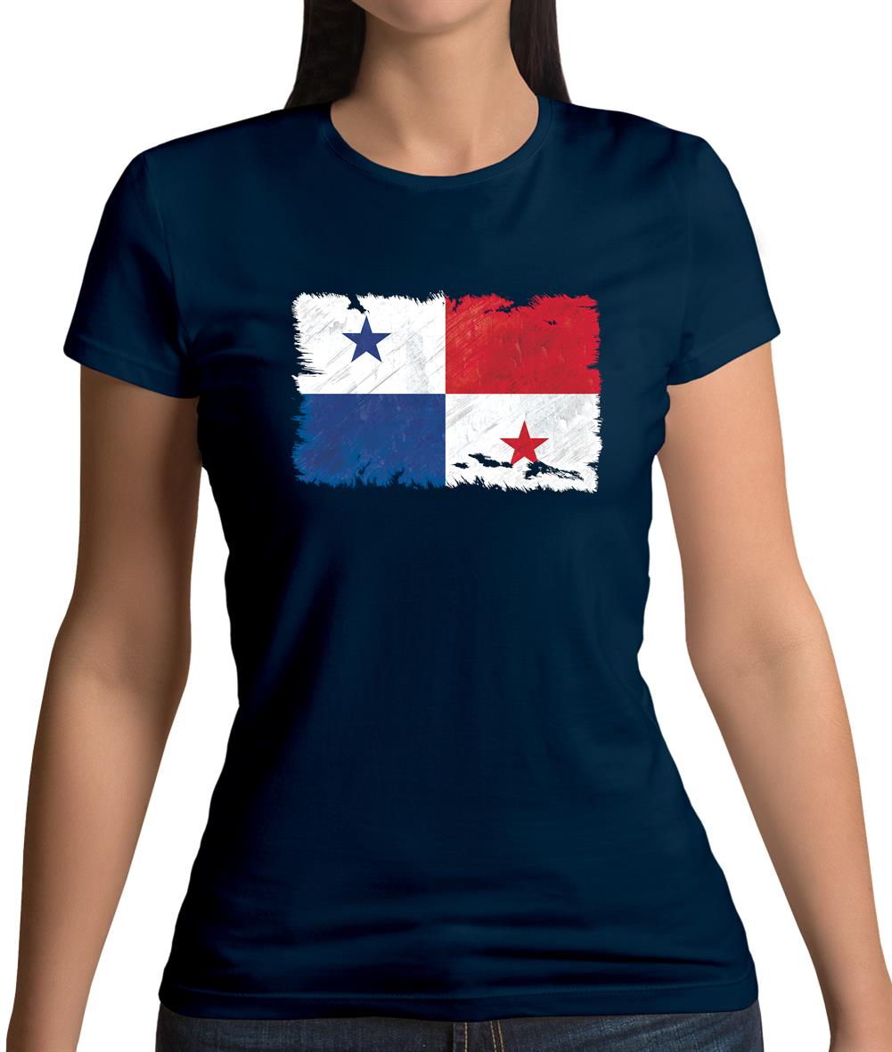 Panama Grunge Style Flag Womens T-Shirt Panama Grunge Style Flag Womens T-Shirt