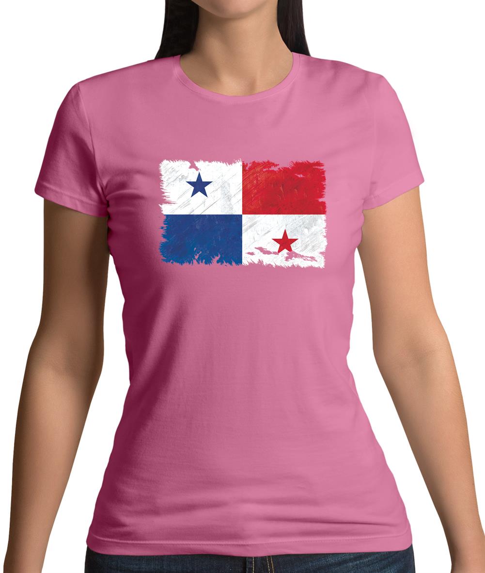 Panama Grunge Style Flag Womens T-Shirt Panama Grunge Style Flag Womens T-Shirt
