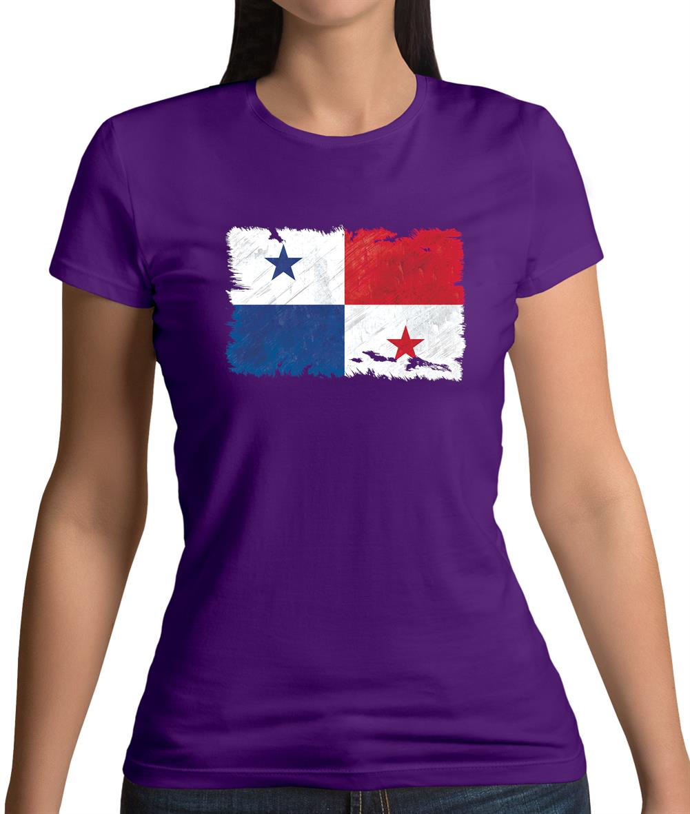 Panama Grunge Style Flag Womens T-Shirt Panama Grunge Style Flag Womens T-Shirt