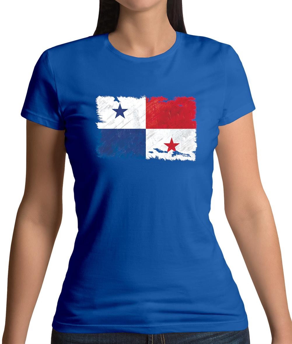 Panama Grunge Style Flag Womens T-Shirt Panama Grunge Style Flag Womens T-Shirt