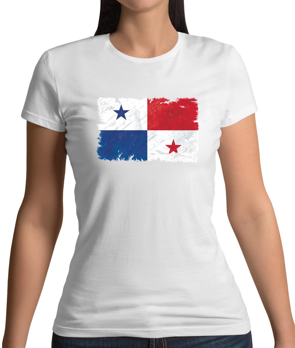 Panama Grunge Style Flag Womens T-Shirt Panama Grunge Style Flag Womens T-Shirt
