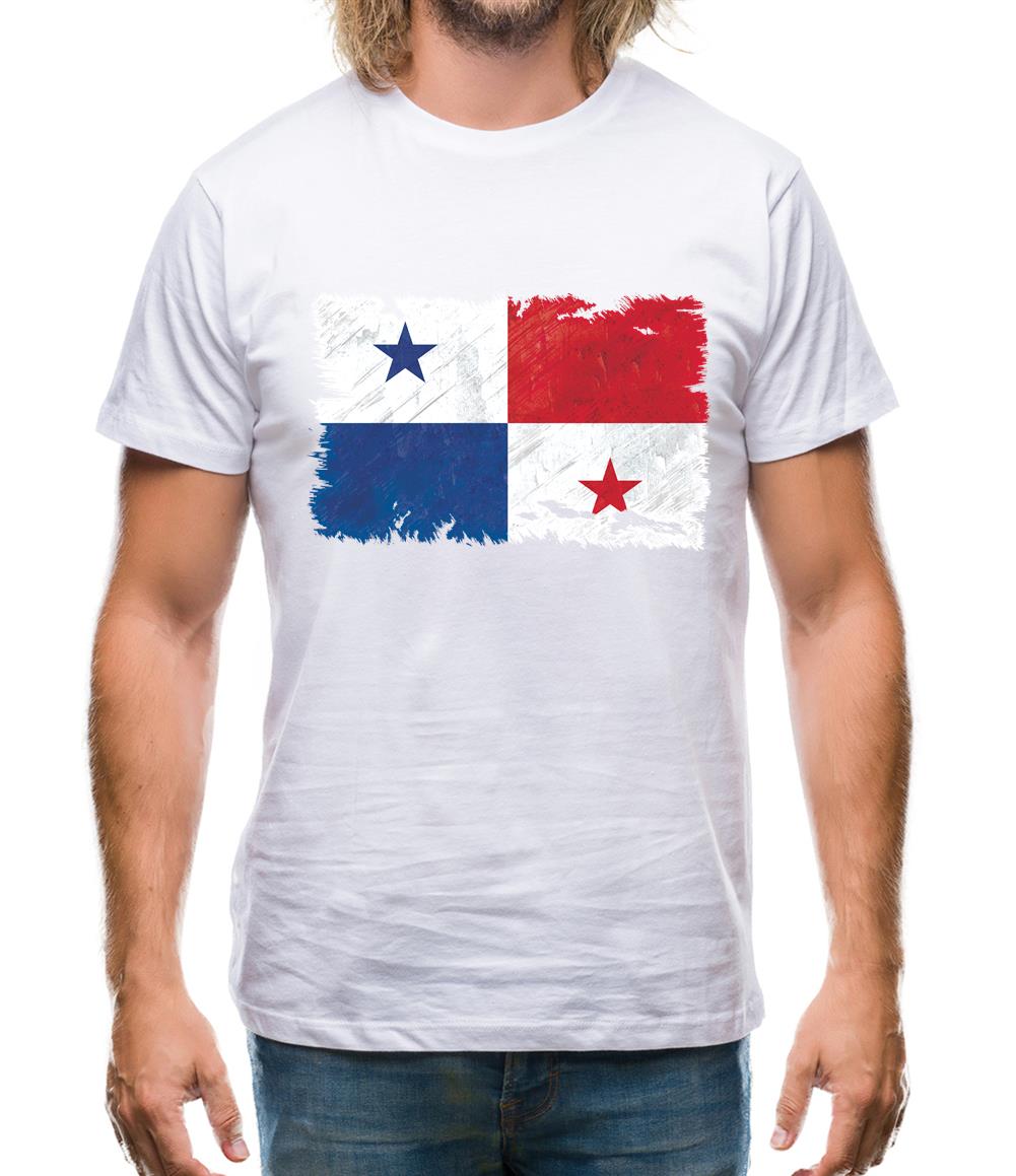 Panama Grunge Style Flag Mens T-Shirt Panama Grunge Style Flag Mens T-Shirt