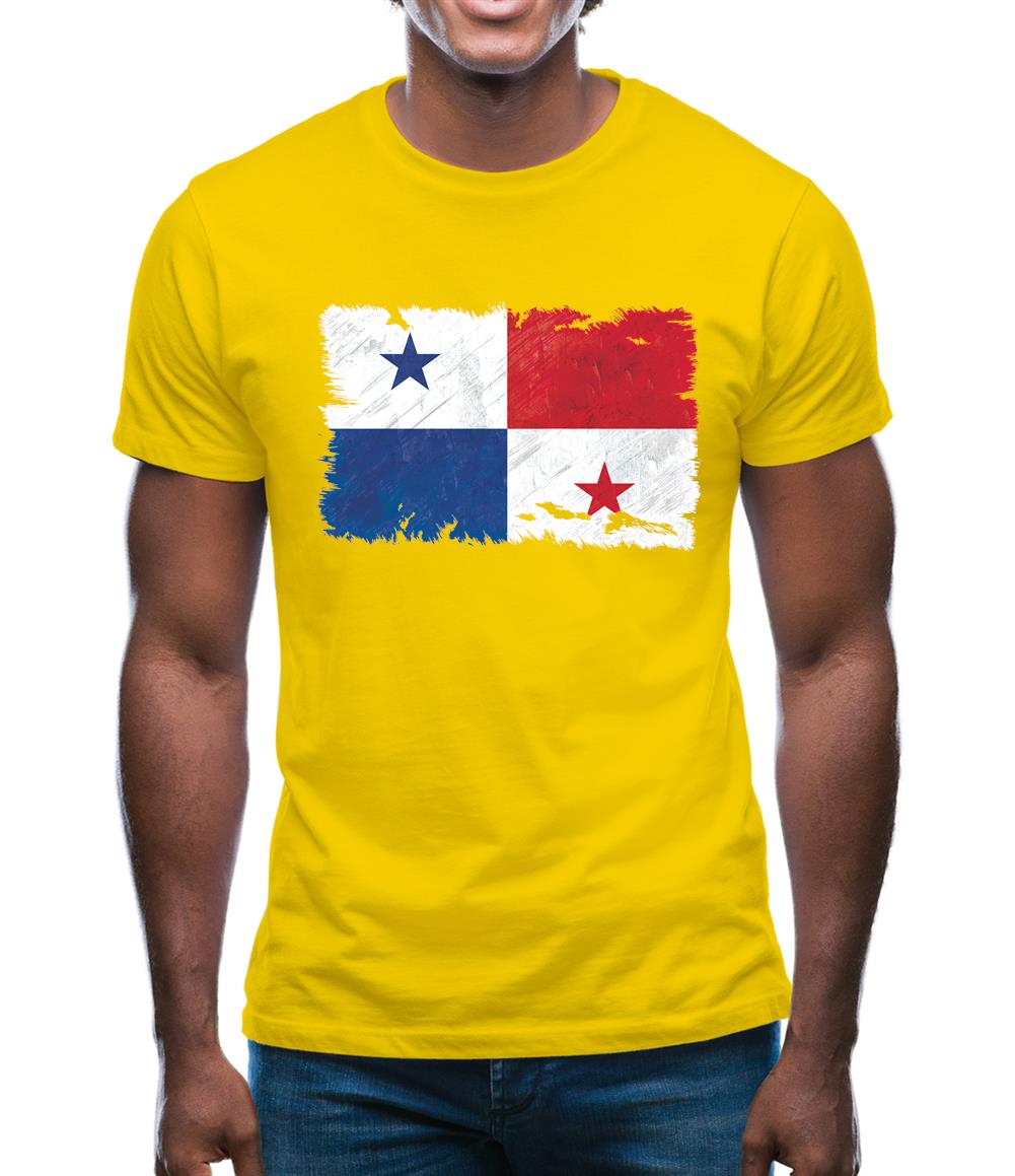 Panama Grunge Style Flag Mens T-Shirt Panama Grunge Style Flag Mens T-Shirt