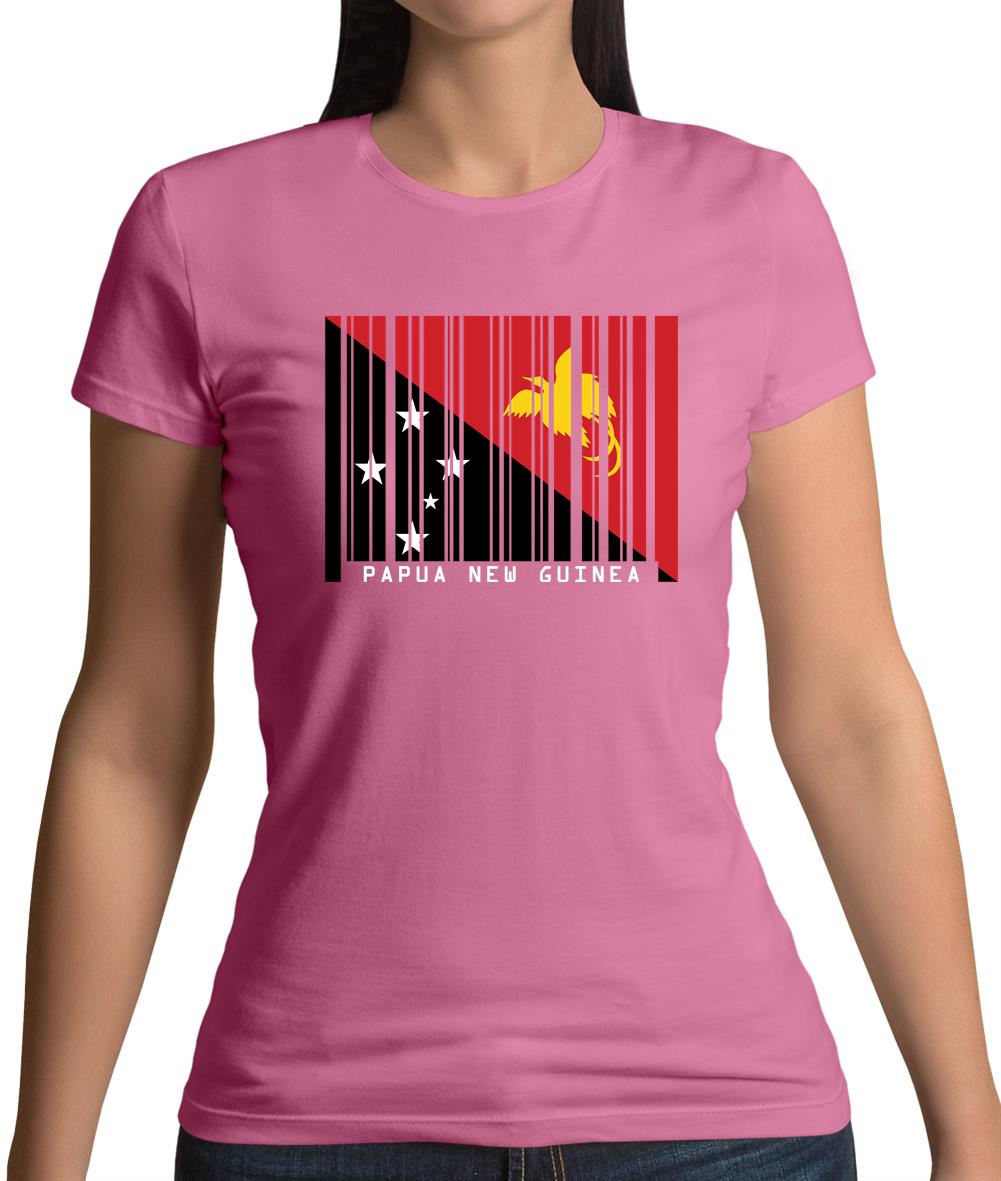 Papua New Guinea  Barcode Style Flag Womens T-Shirt Papua New Guinea  Barcode Style Flag Womens T-Shirt