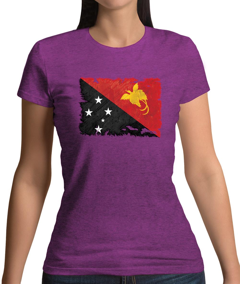 Papua New Guinea Grunge Style Flag Womens T-Shirt Papua New Guinea Grunge Style Flag Womens T-Shirt
