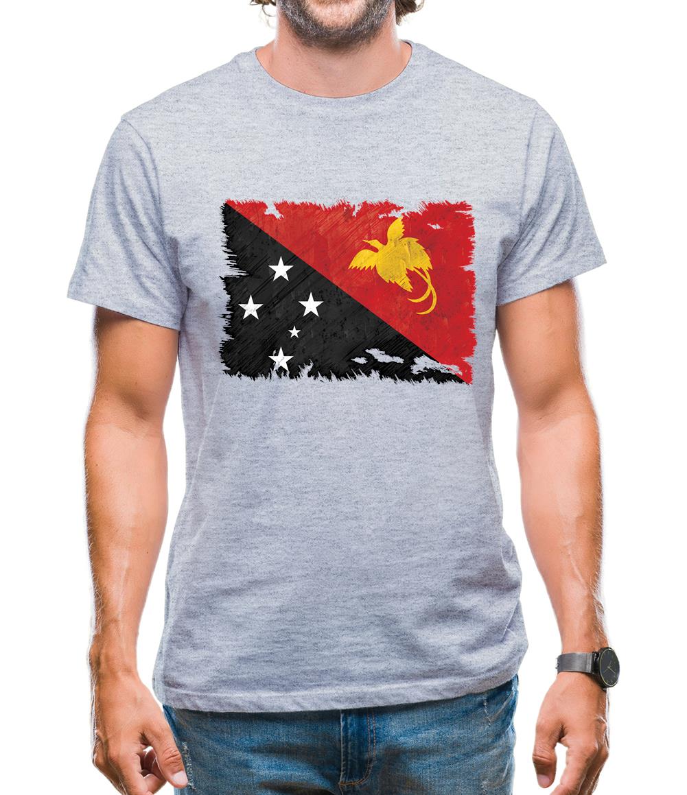 Papua New Guinea Grunge Style Flag Mens T-Shirt Papua New Guinea Grunge Style Flag Mens T-Shirt
