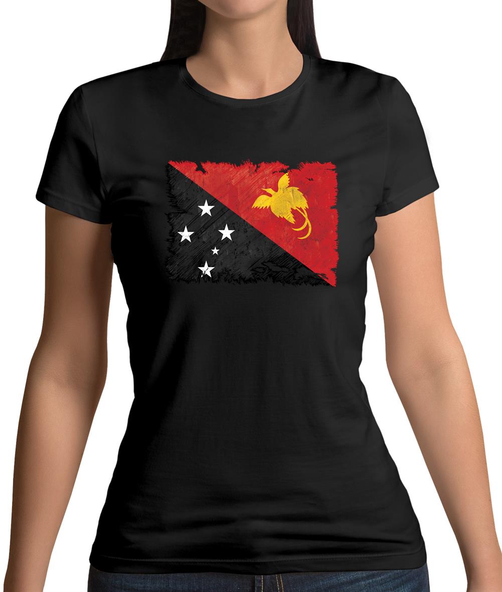 Papua New Guinea Grunge Style Flag Womens T-Shirt Papua New Guinea Grunge Style Flag Womens T-Shirt