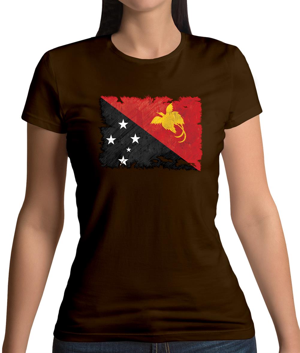 Papua New Guinea Grunge Style Flag Womens T-Shirt Papua New Guinea Grunge Style Flag Womens T-Shirt