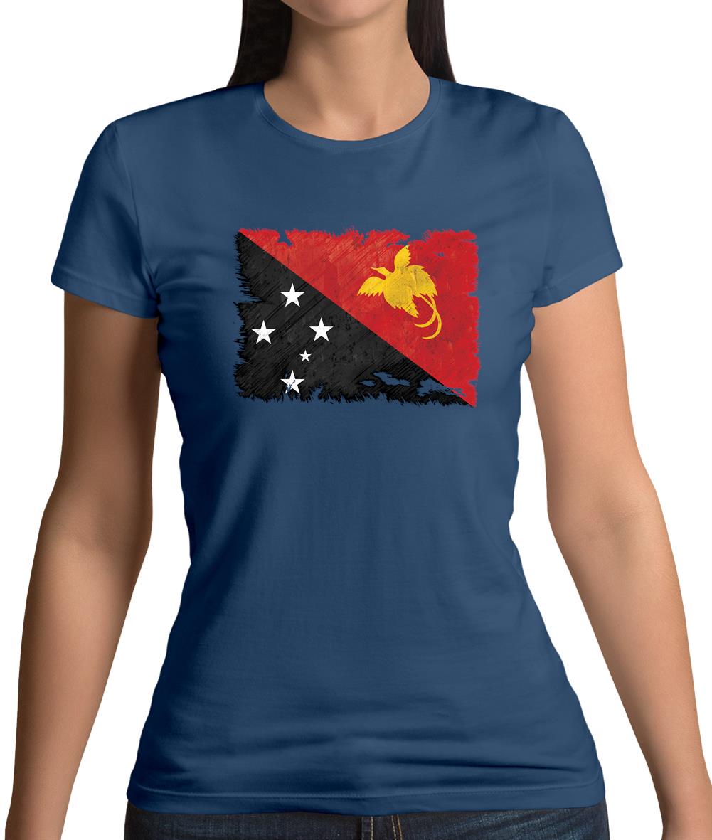Papua New Guinea Grunge Style Flag Womens T-Shirt Papua New Guinea Grunge Style Flag Womens T-Shirt