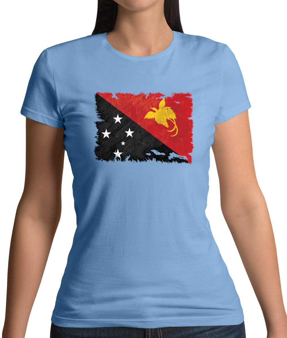 Papua New Guinea Grunge Style Flag Womens T-Shirt Papua New Guinea Grunge Style Flag Womens T-Shirt