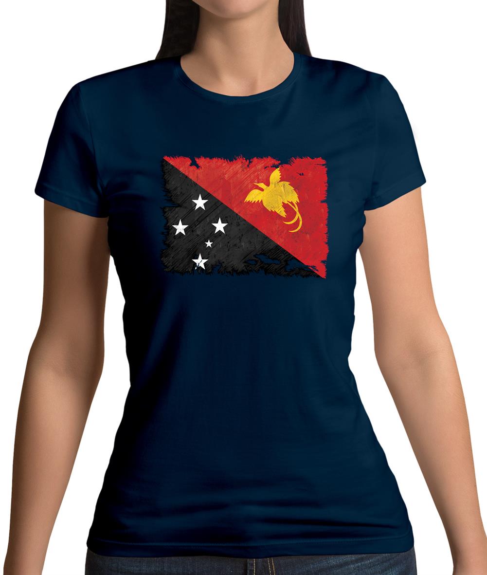 Papua New Guinea Grunge Style Flag Womens T-Shirt Papua New Guinea Grunge Style Flag Womens T-Shirt
