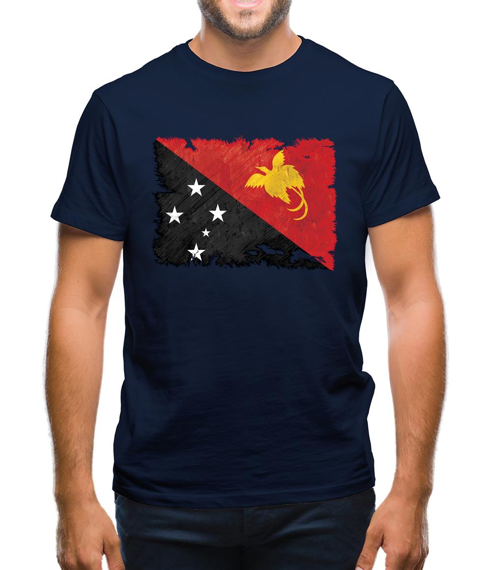 Papua New Guinea Grunge Style Flag Mens T-Shirt Papua New Guinea Grunge Style Flag Mens T-Shirt