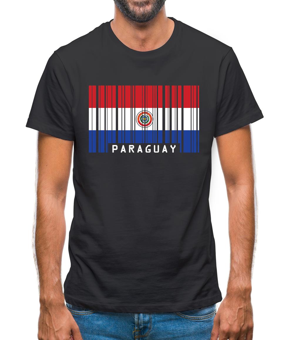 Paraguay Barcode Style Flag Mens T-Shirt Paraguay Barcode Style Flag Mens T-Shirt