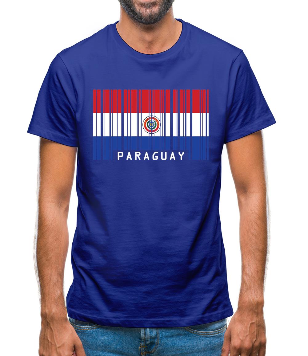 Paraguay Barcode Style Flag Mens T-Shirt Paraguay Barcode Style Flag Mens T-Shirt