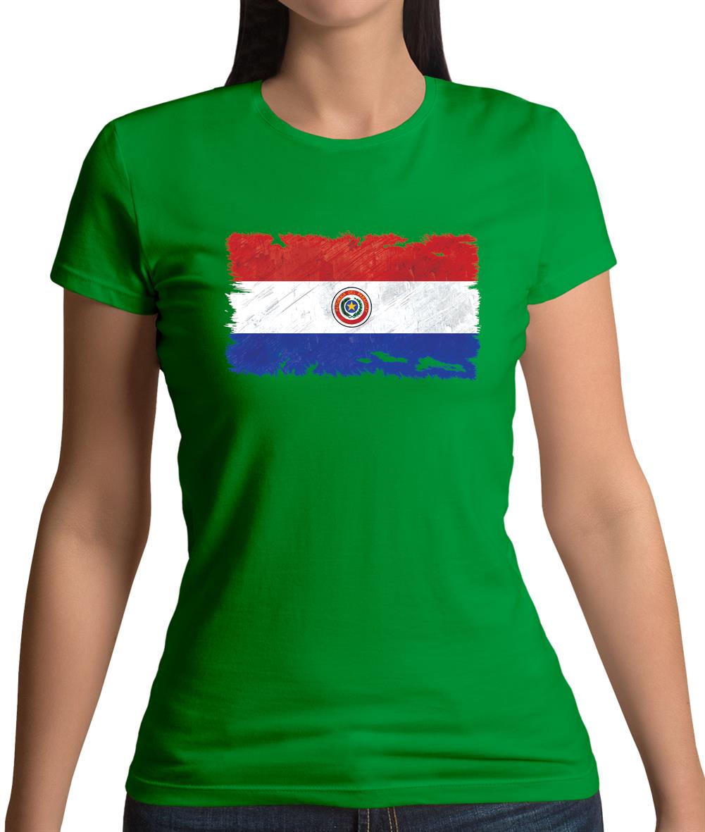 Paraguay Grunge Style Flag Womens T-Shirt Paraguay Grunge Style Flag Womens T-Shirt