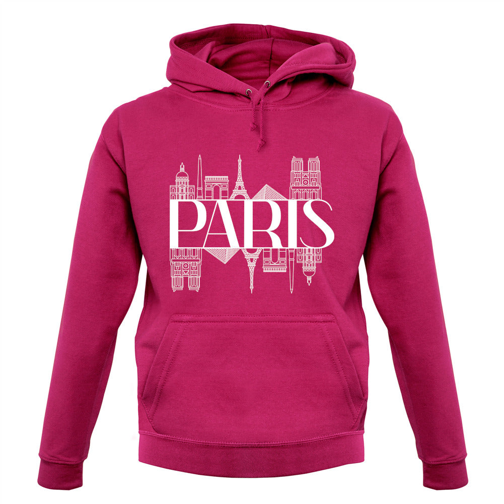 Paris Line Drawing Unisex Hoodie Paris Line Drawing Unisex Hoodie