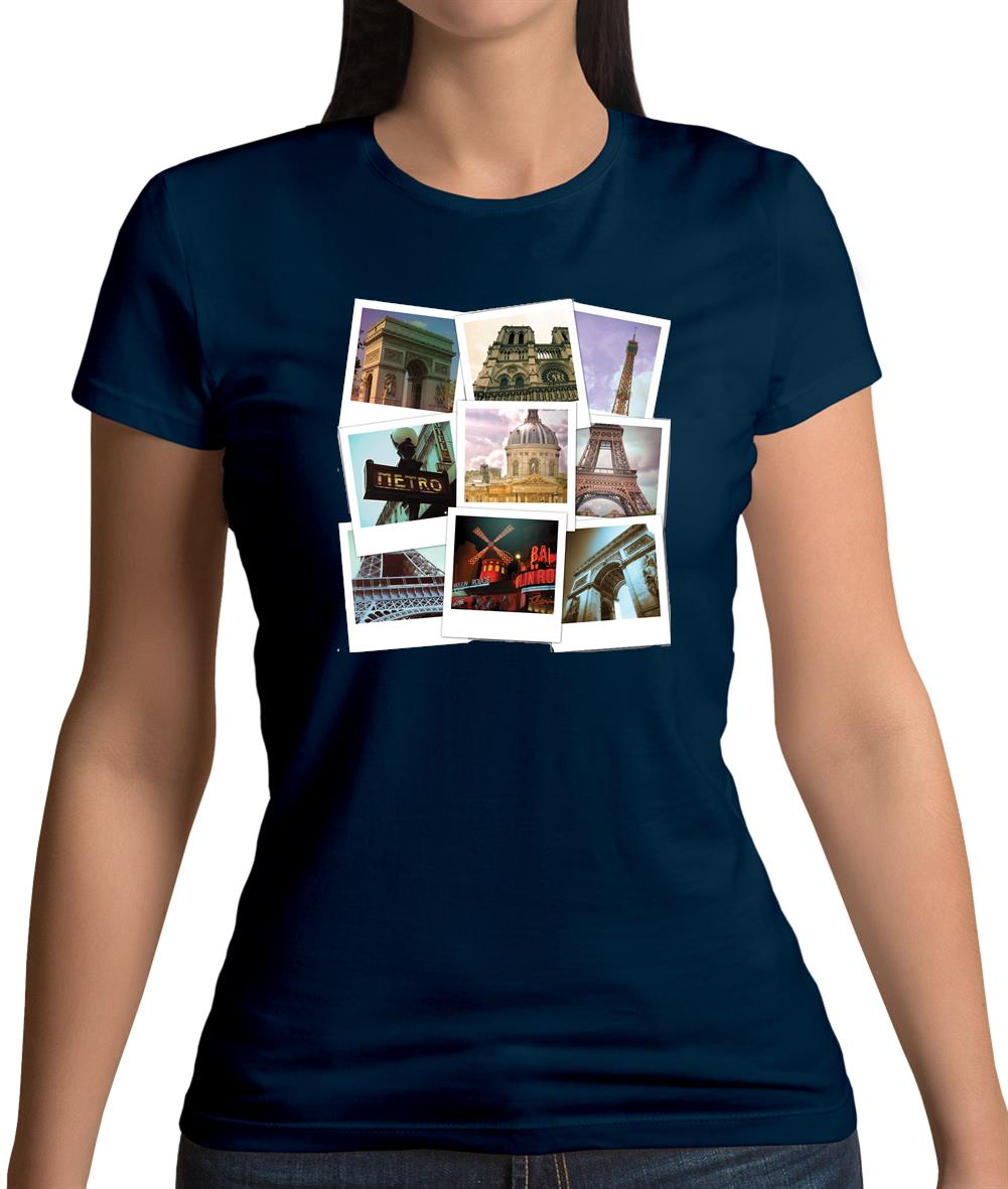 Paris Photo Collage Womens T-Shirt Paris Photo Collage Womens T-Shirt