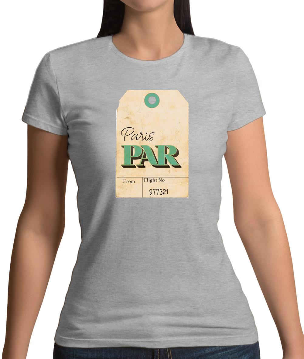 Paris Travel Tag Womens T-Shirt Paris Travel Tag Womens T-Shirt