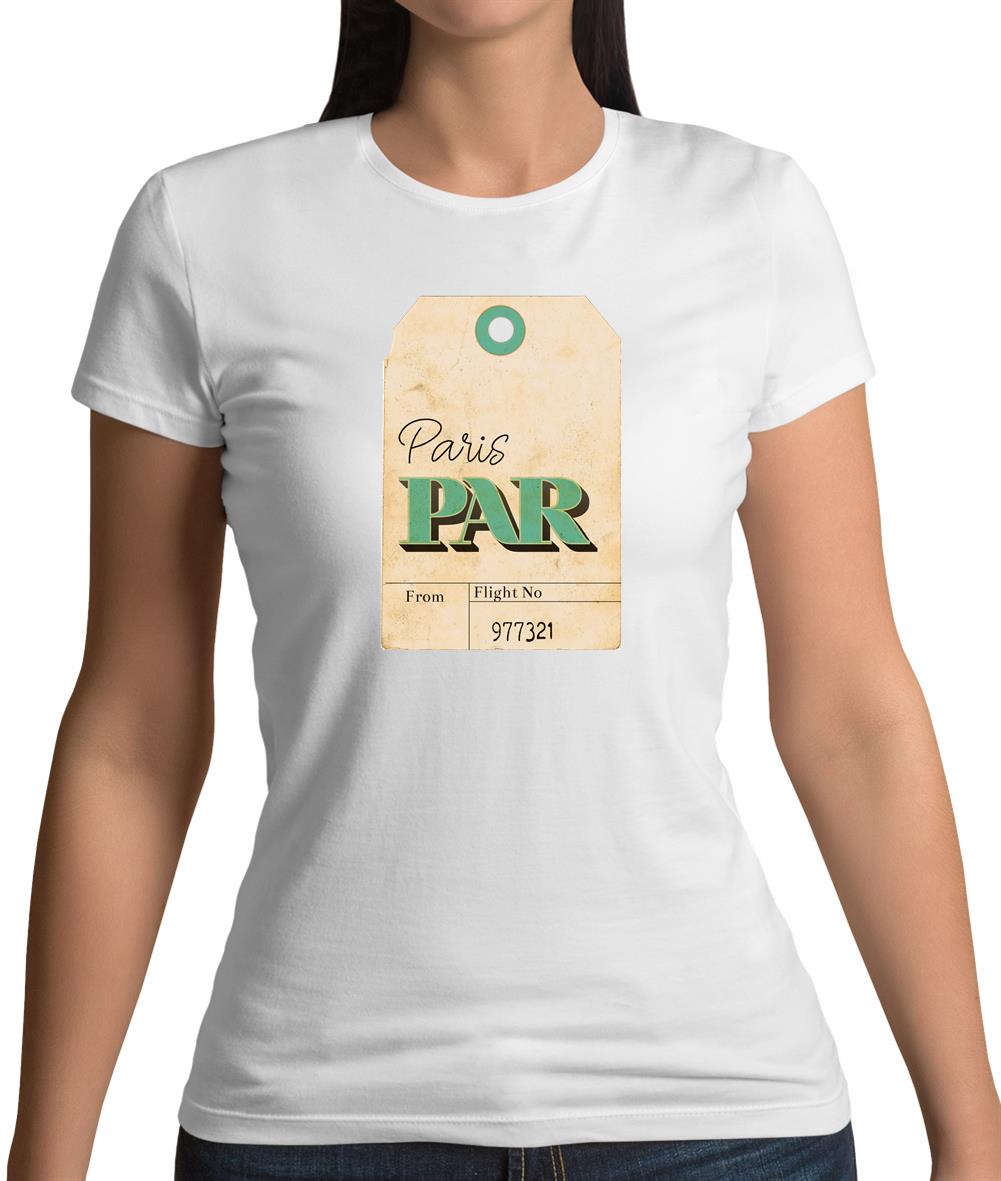 Paris Travel Tag Womens T-Shirt Paris Travel Tag Womens T-Shirt
