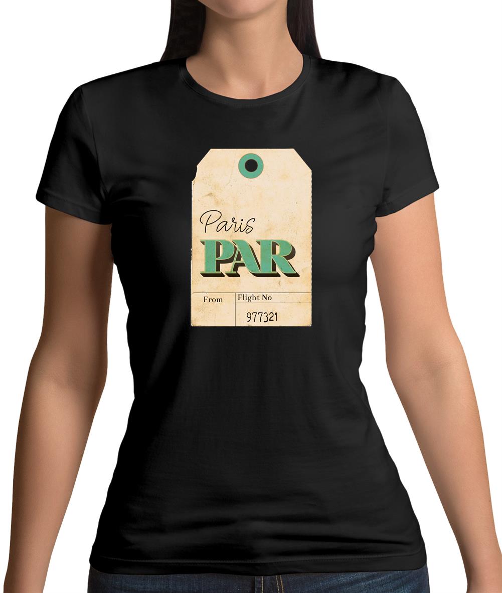 Paris Travel Tag Womens T-Shirt Paris Travel Tag Womens T-Shirt