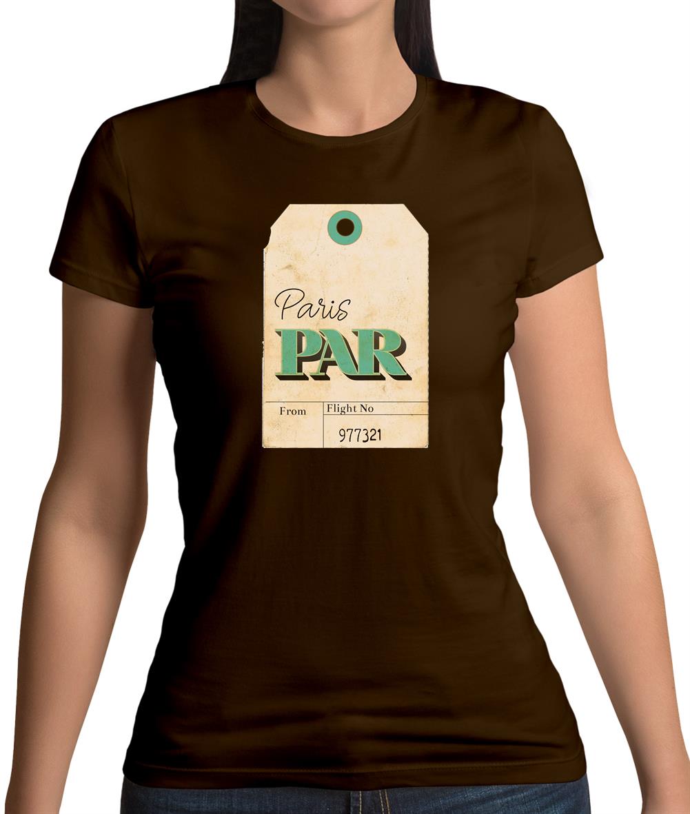 Paris Travel Tag Womens T-Shirt Paris Travel Tag Womens T-Shirt