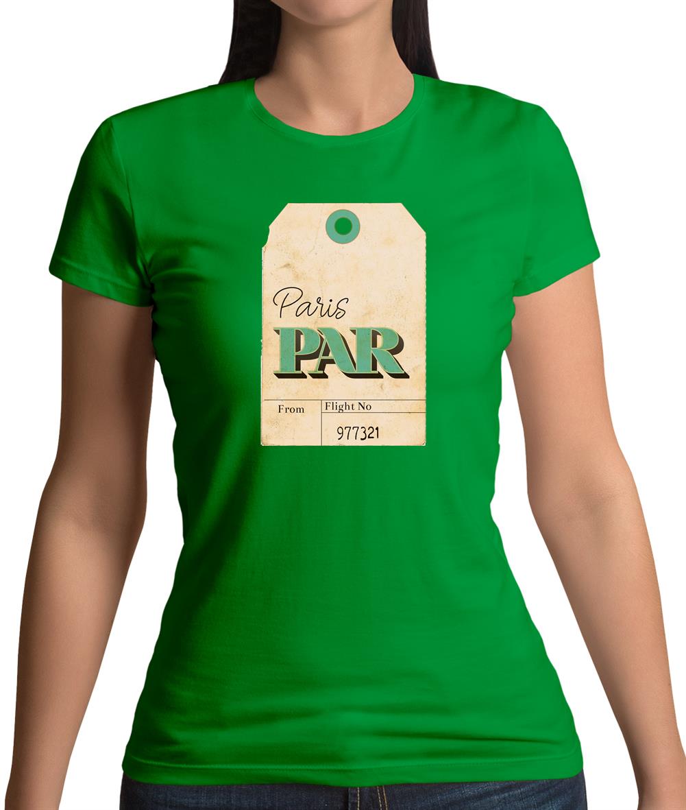 Paris Travel Tag Womens T-Shirt Paris Travel Tag Womens T-Shirt