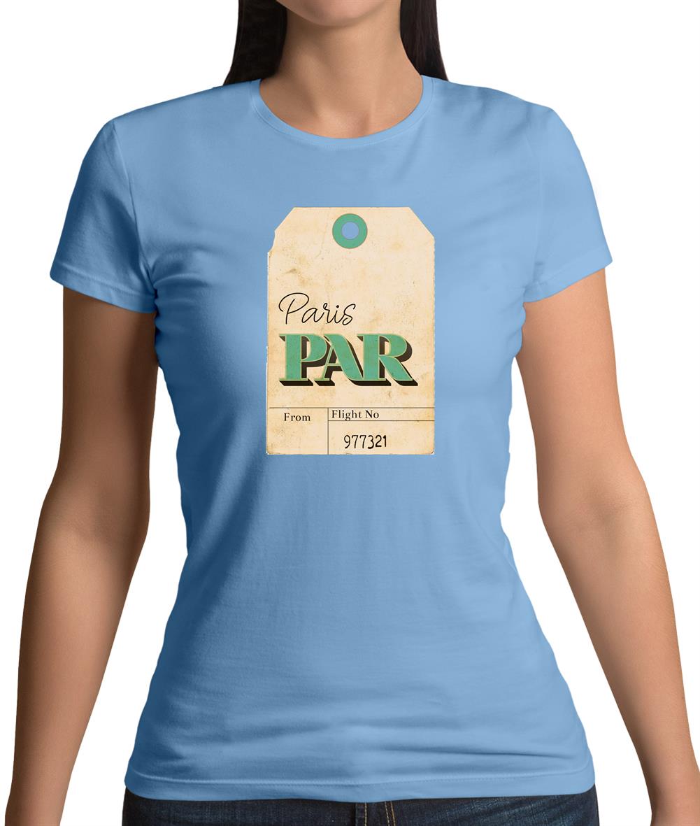 Paris Travel Tag Womens T-Shirt Paris Travel Tag Womens T-Shirt