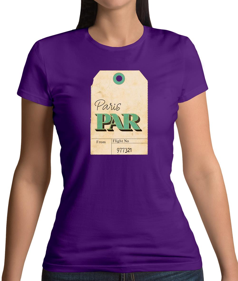 Paris Travel Tag Womens T-Shirt Paris Travel Tag Womens T-Shirt