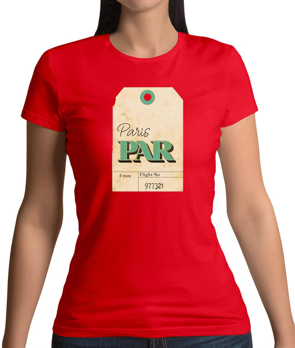 Paris Travel Tag Womens T-Shirt Paris Travel Tag Womens T-Shirt