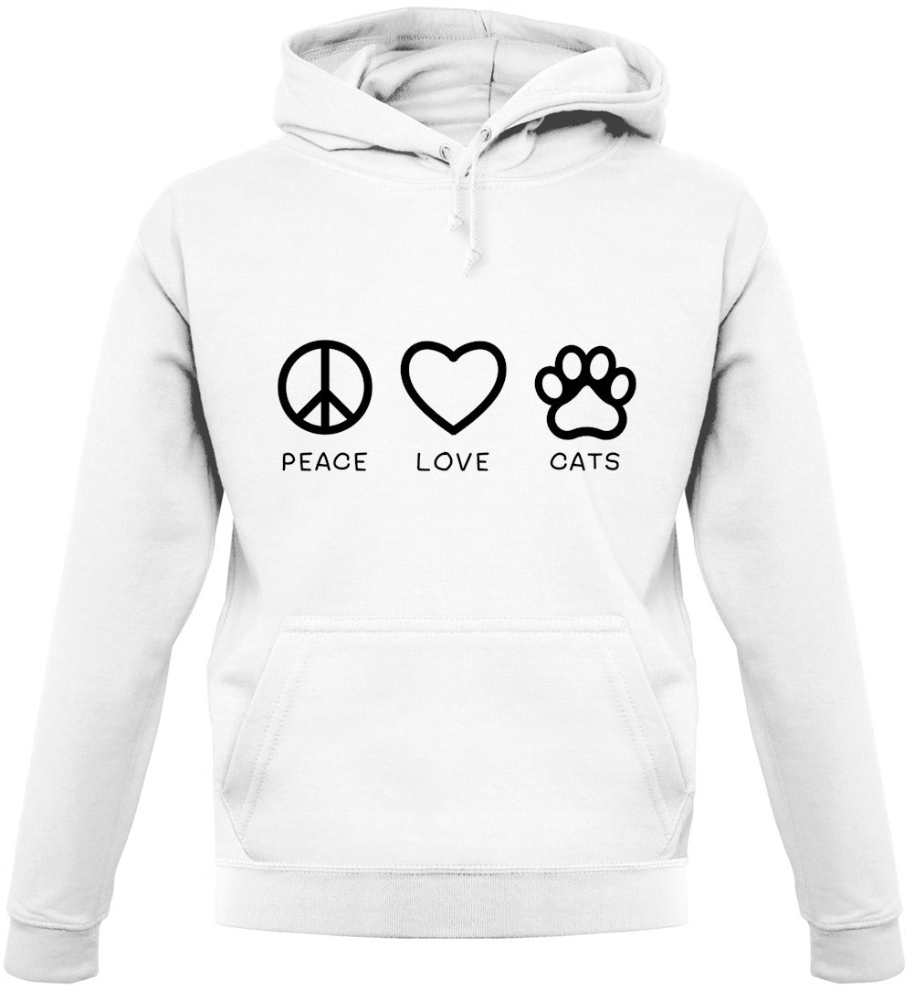 Peace, Love And Cats Unisex Hoodie Peace, Love And Cats Unisex Hoodie