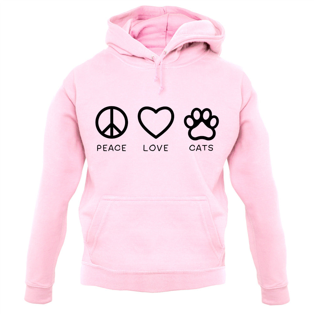 Peace, Love And Cats Unisex Hoodie Peace, Love And Cats Unisex Hoodie