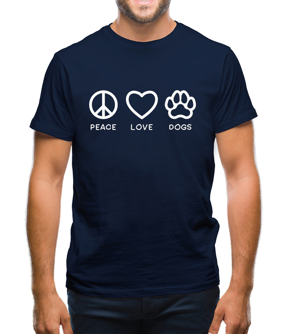 Peace, Love And Dogs Mens T-Shirt Peace, Love And Dogs Mens T-Shirt