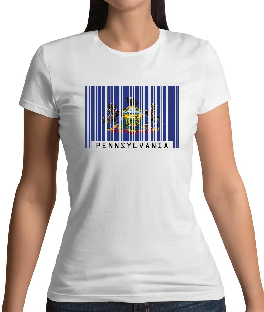 Pennsylvania Barcode Style Flag Womens T-Shirt Pennsylvania Barcode Style Flag Womens T-Shirt