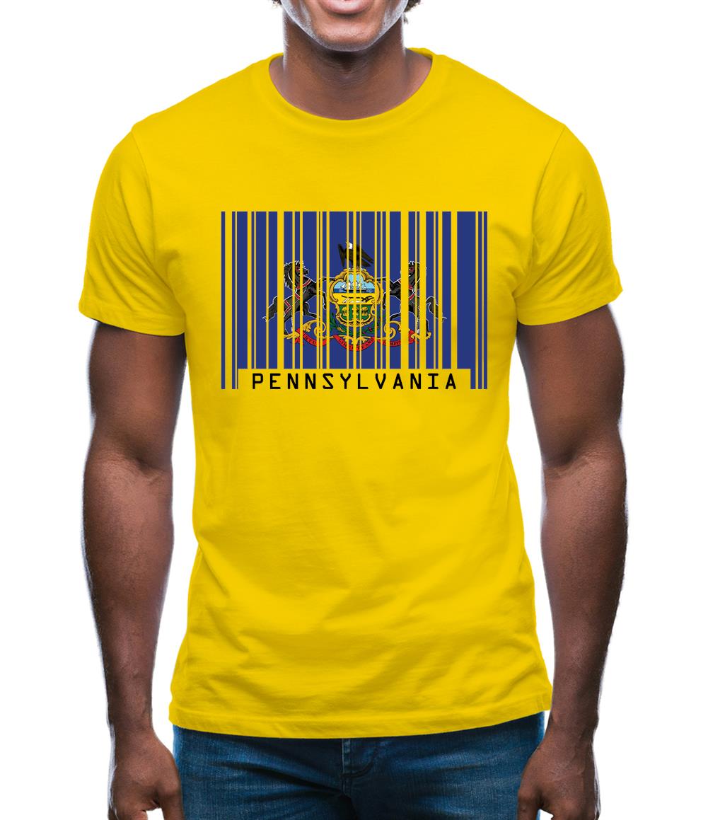 Pennsylvania Barcode Style Flag Mens T-Shirt Pennsylvania Barcode Style Flag Mens T-Shirt
