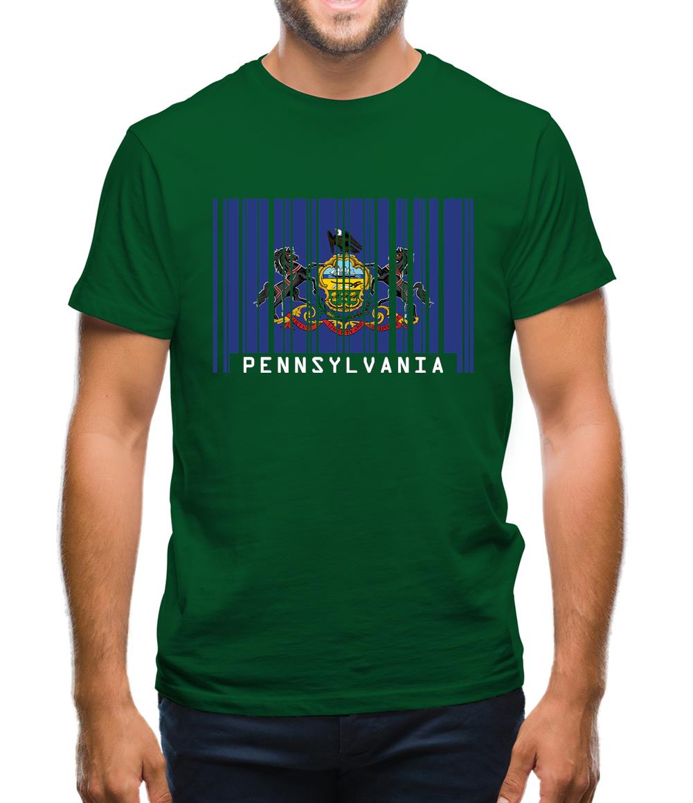 Pennsylvania Barcode Style Flag Mens T-Shirt Pennsylvania Barcode Style Flag Mens T-Shirt