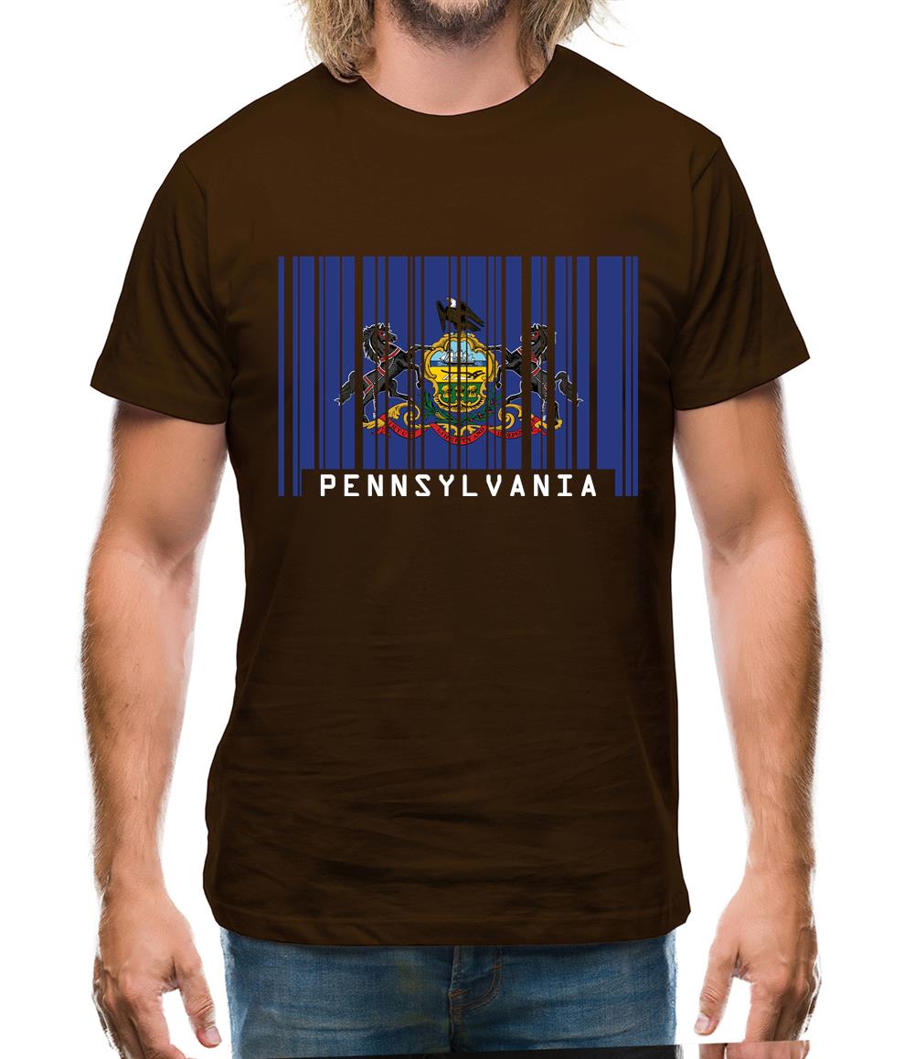 Pennsylvania Barcode Style Flag Mens T-Shirt Pennsylvania Barcode Style Flag Mens T-Shirt