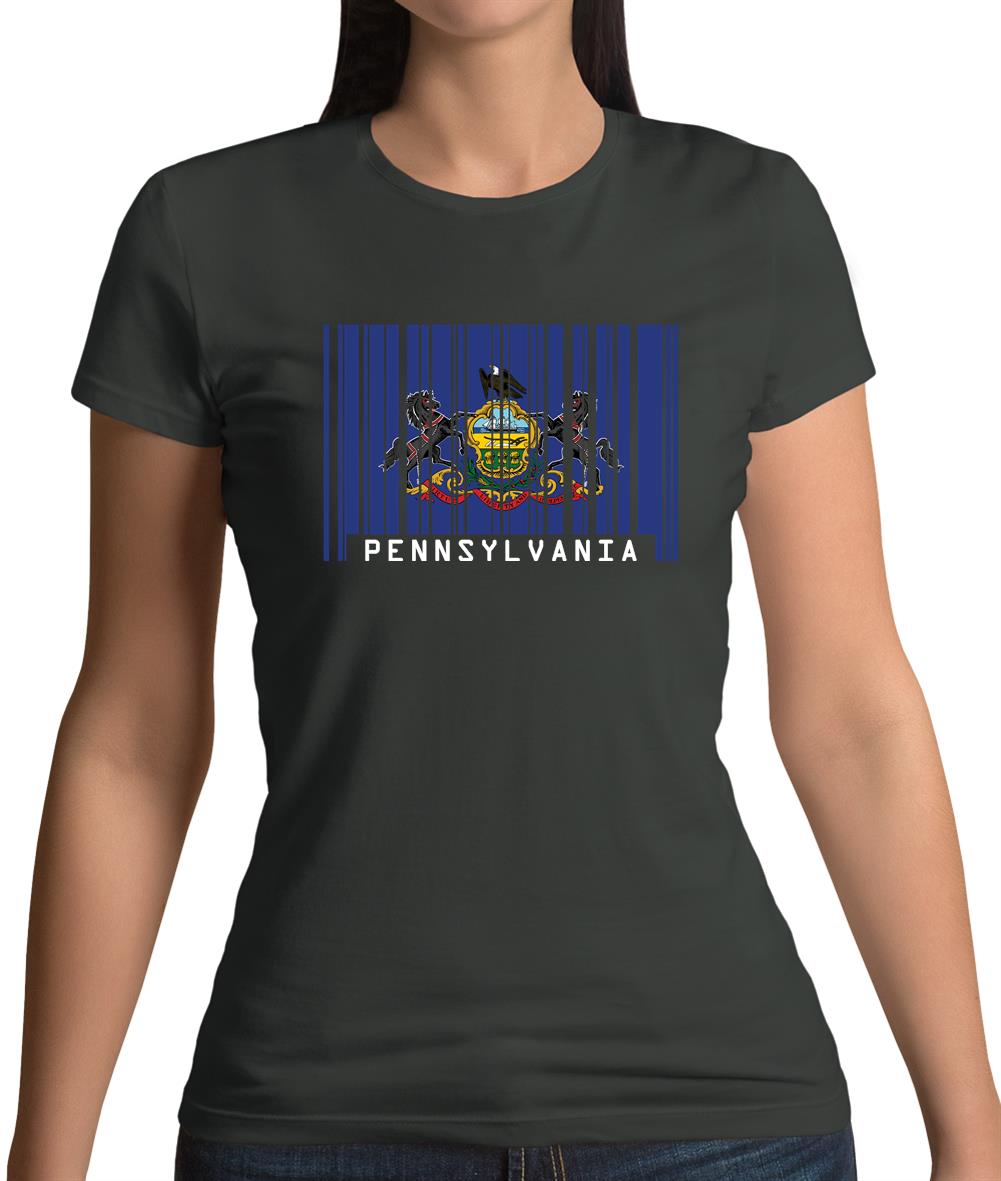 Pennsylvania Barcode Style Flag Womens T-Shirt Pennsylvania Barcode Style Flag Womens T-Shirt