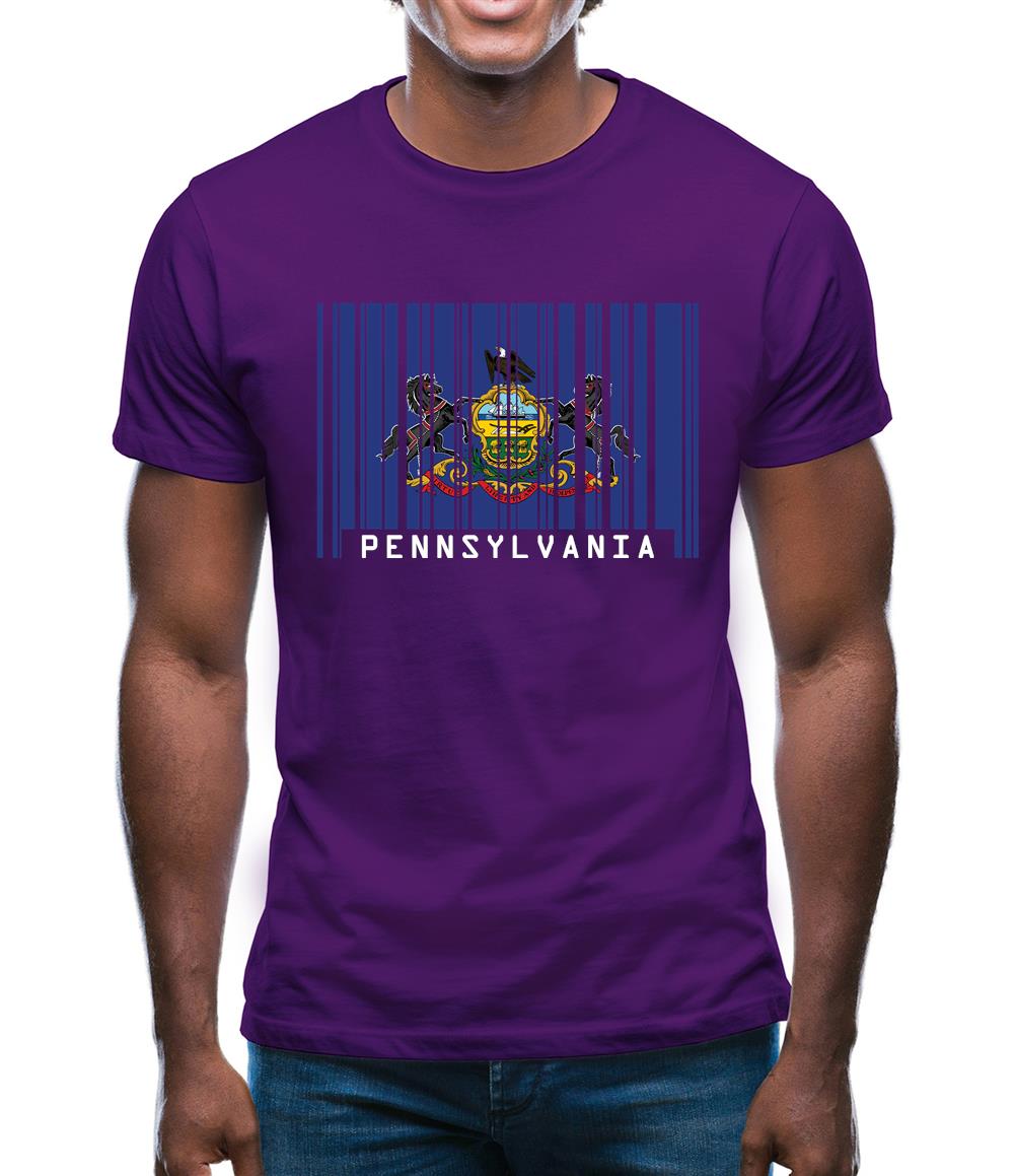 Pennsylvania Barcode Style Flag Mens T-Shirt Pennsylvania Barcode Style Flag Mens T-Shirt