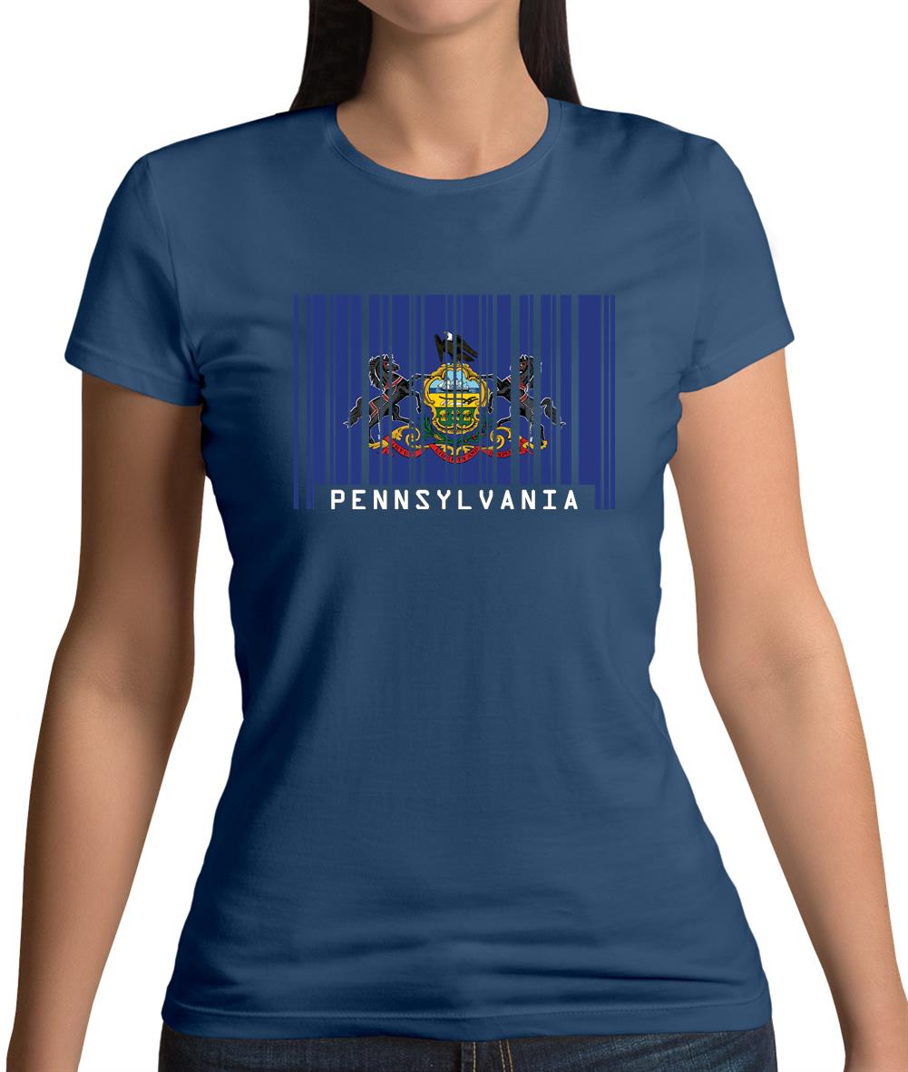 Pennsylvania Barcode Style Flag Womens T-Shirt Pennsylvania Barcode Style Flag Womens T-Shirt