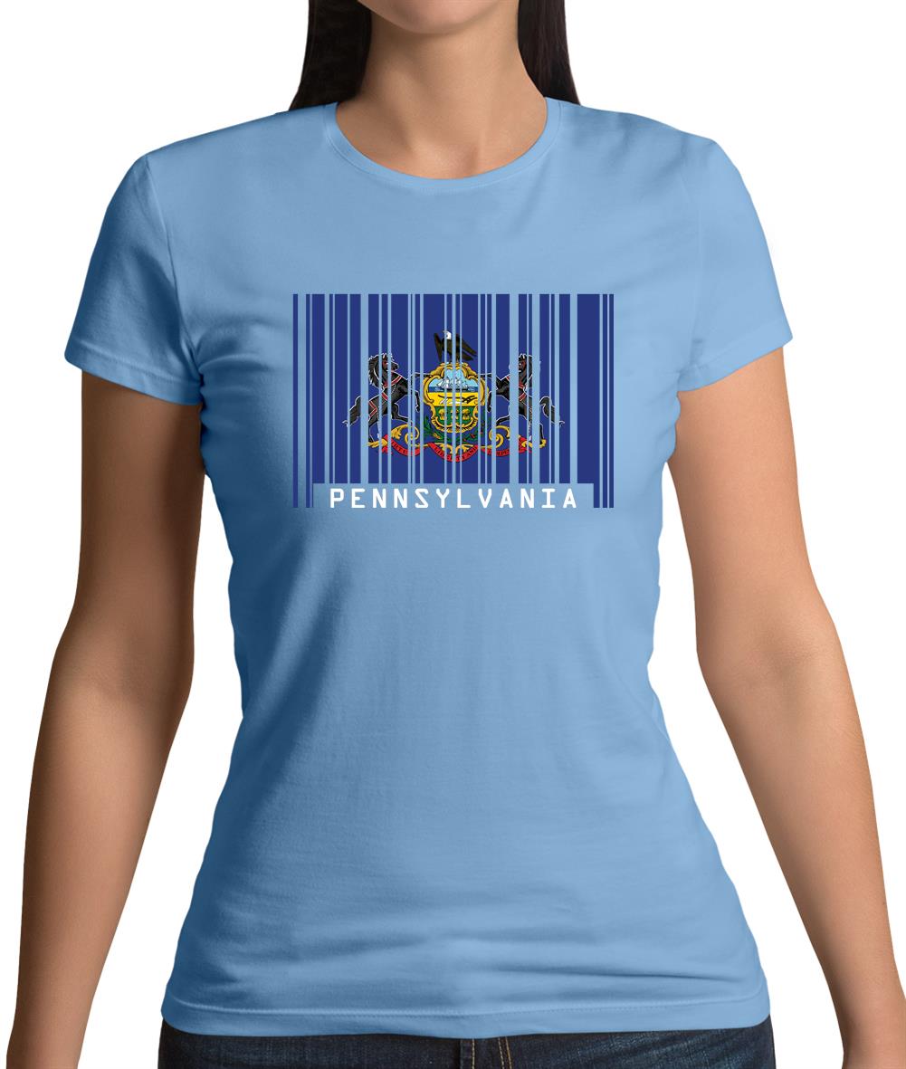 Pennsylvania Barcode Style Flag Womens T-Shirt Pennsylvania Barcode Style Flag Womens T-Shirt