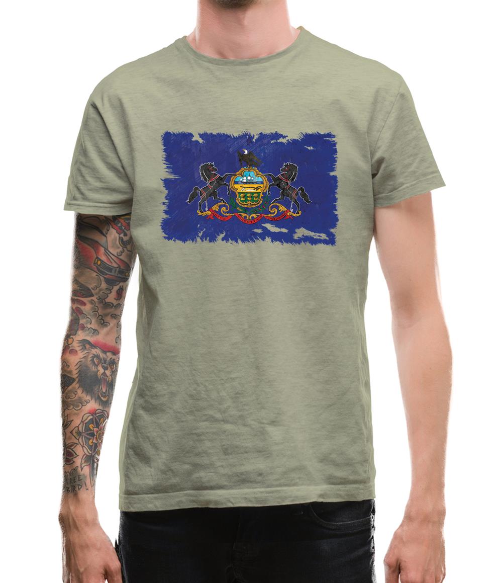 Pennsylvania Grunge Style Flag Mens T-Shirt Pennsylvania Grunge Style Flag Mens T-Shirt