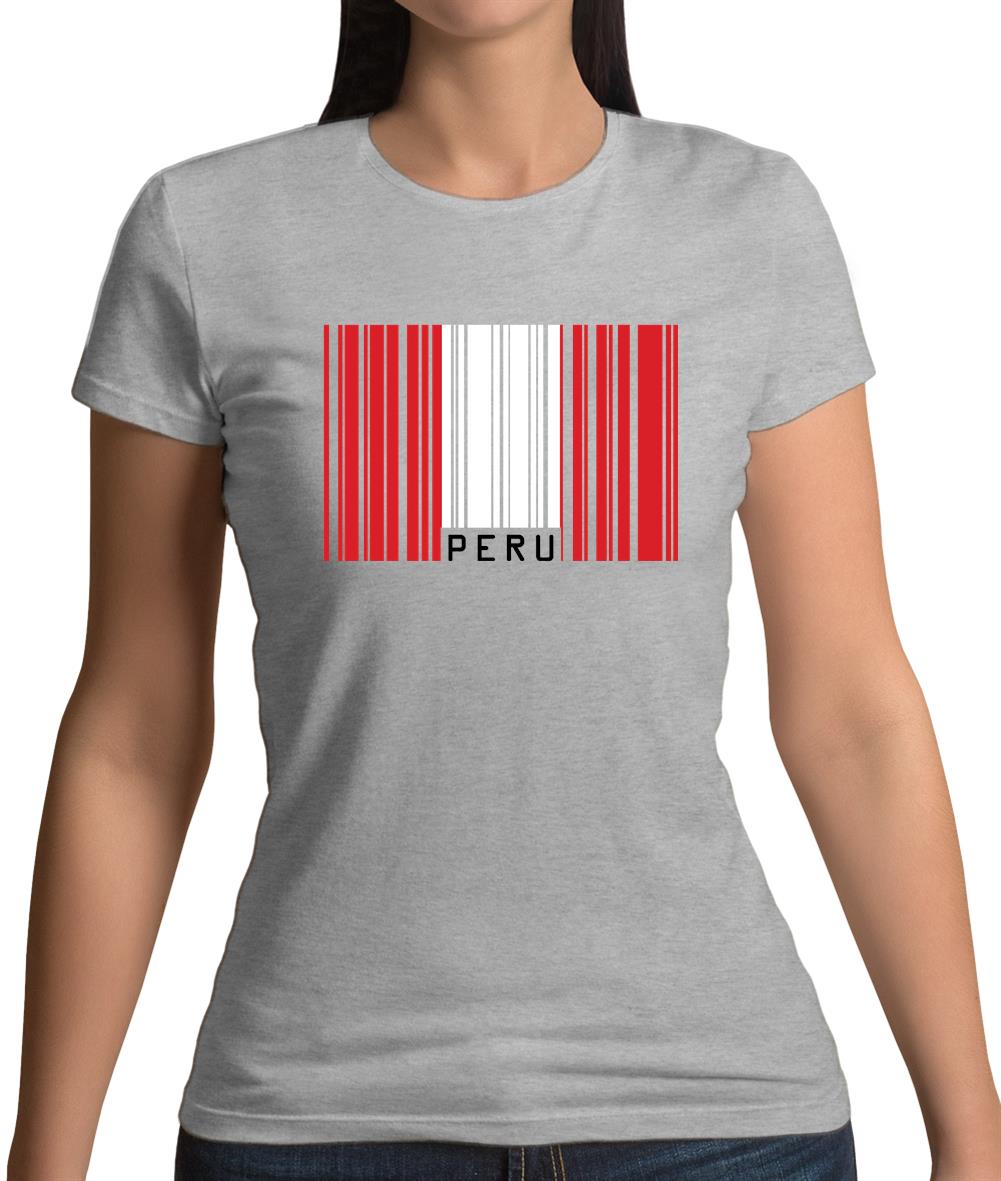 Peru Barcode Style Flag Womens T-Shirt Peru Barcode Style Flag Womens T-Shirt